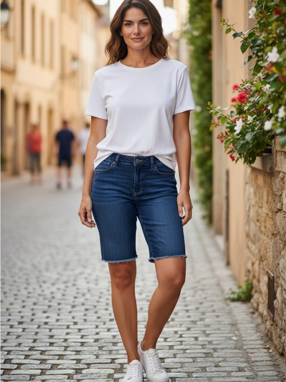 Time and Tru Size 16 Dark Blue Denim Bermuda Shorts
